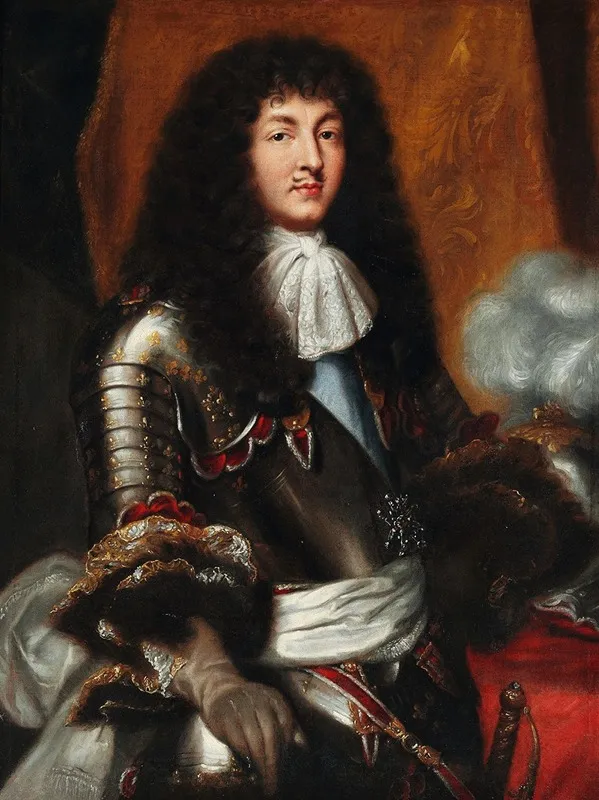 Louis Xiv With Dark Full Bottomed Wig And Armour Wall Art by Pierre Mignard (after) - High-Resolution Digital Print