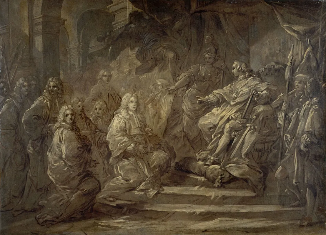 Louis Xv Recevant Le Corps De La Ville A Loccasion De La Publication De La Paix De 1739