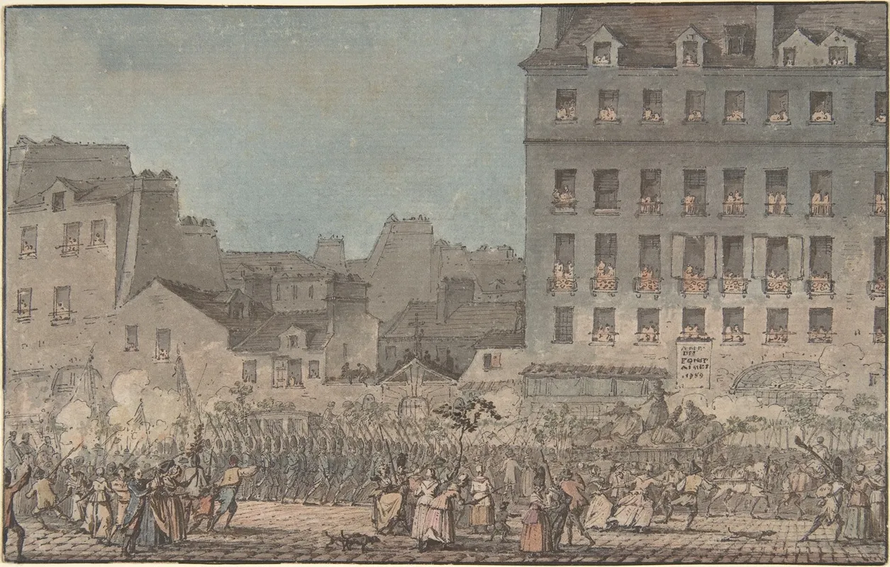 Louis Xvi Entering Paris October 6 1789 Wall Art by Jacques-François-Joseph Swebach - High-Resolution Digital Print