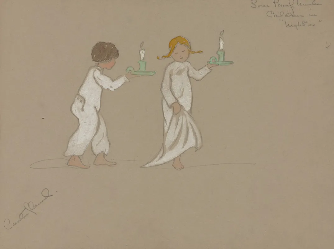 Love Lamp Number Children In Nighties Wall Art by Helen Marguerite O'Kane - High-Resolution Digital Print