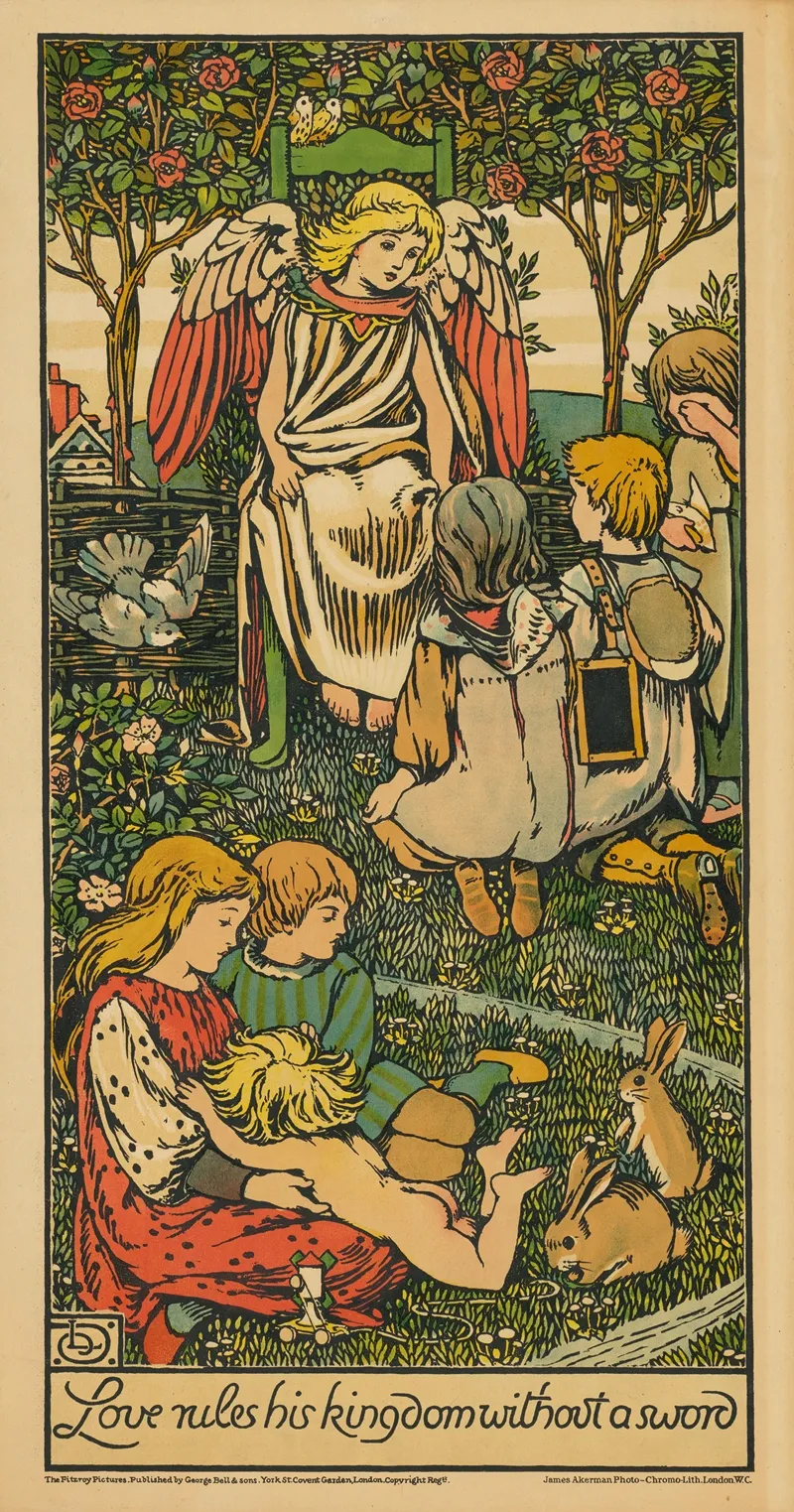 Love Rules His Kingdom Without A Sword Panneau Decoratif Aus Der Serie The Childs Garden Wall Art by Louis Davis - High-Resolution Digital Print