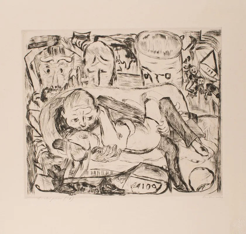 Lovers Ii Plate 5 From The Portfolio Faces Wall Art by Max Beckmann - High-Resolution Digital Print