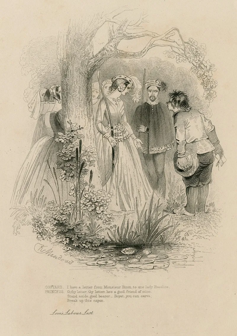 Loves Labour Lost Act Iv Scene 1 Wall Art by Joseph Kenny Meadows - High-Resolution Digital Print