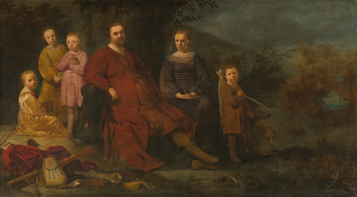 Lucas De Clercq Ca 1593 1652 And His Family Wall Art by Dirck Bleker - High-Resolution Digital Print