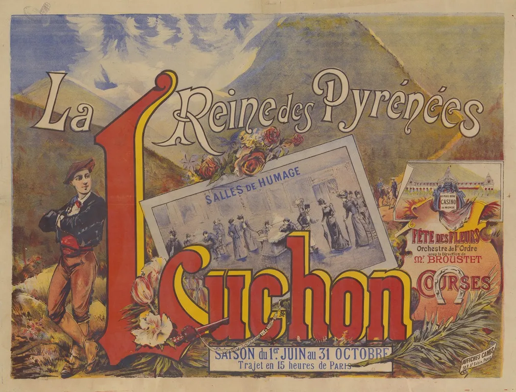 Luchon La Reine Des Pyrenees Le Plus Beau Casino De Monde Courses Wall Art by Imp. Camis - High-Resolution Digital Print