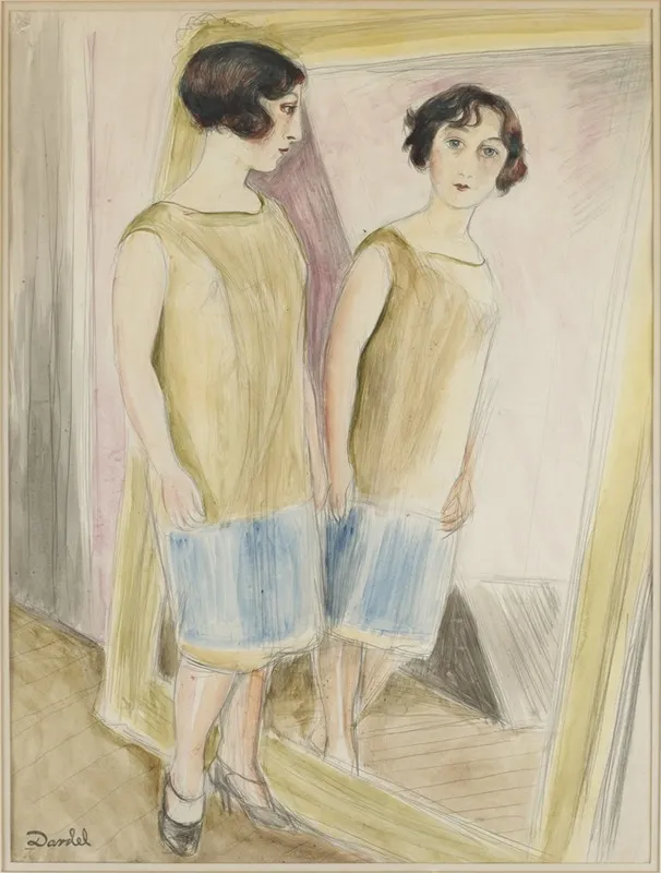 Lucienne Vid Spegeln Wall Art by Nils Dardel - High-Resolution Digital Print