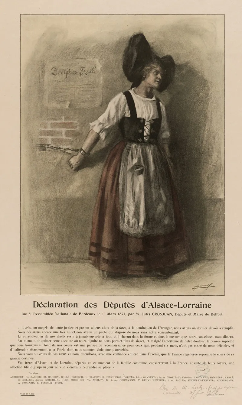 Lue A Lassemblee Nationale De Bordeaux Le 1er Mars 1871 Par M Jules Grosjean Depute Et Maire De Belfort