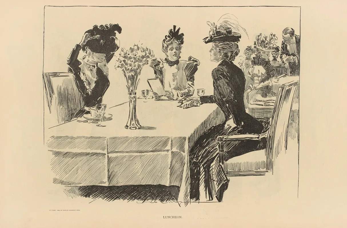 Luncheon 2 Wall Art by Charles Dana Gibson - High-Resolution Digital Print