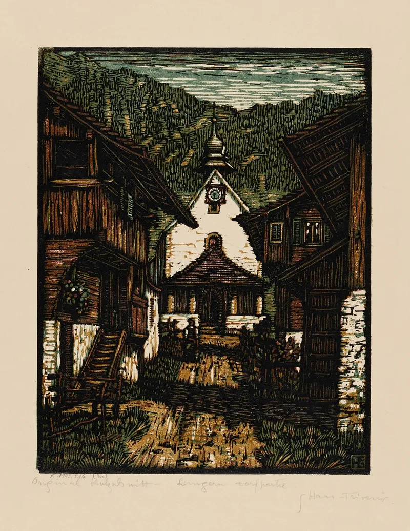 Lungern Dorfpartie Wall Art by Giuseppe Haas-Triverio - High-Resolution Digital Print