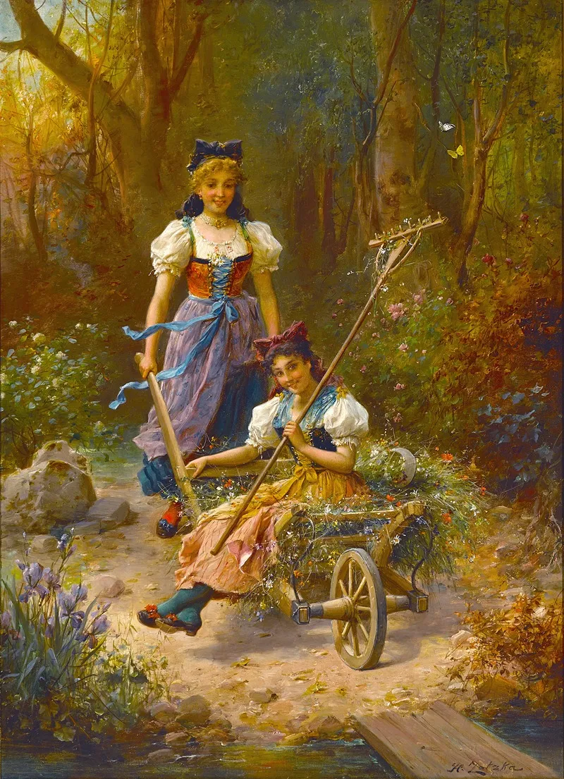 Lustige Fahrt An Amusing Ride Wall Art by Hans Zatzka - High-Resolution Digital Print
