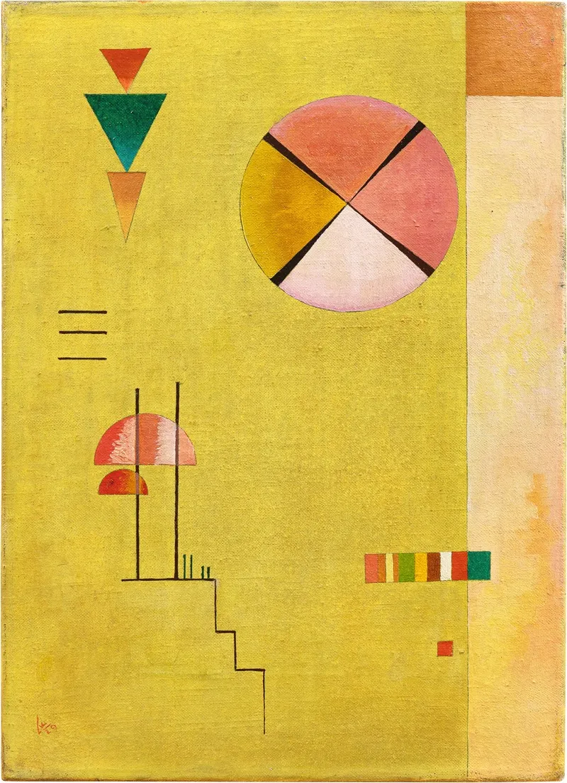 Lustiges Gelb Cheerful Yellow Wall Art by Wassily Kandinsky - High-Resolution Digital Print