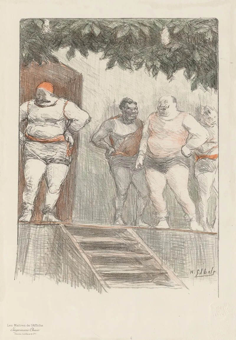 Lutteurs De Foire 2 Wall Art by Henri-Gabriel Ibels - High-Resolution Digital Print