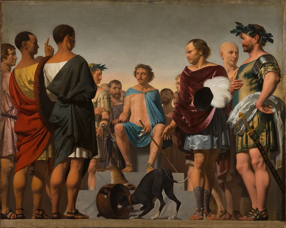 Lycurgus The Spartan Demonstrates The Importance Of Good Education By Comparing The Behaviour Of Two Dogs Wall Art by Caesar Van Everdingen - High-Resolution Digital Print