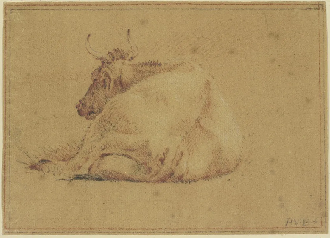 Lying Cow 2 Wall Art by Pieter van Bloemen - High-Resolution Digital Print