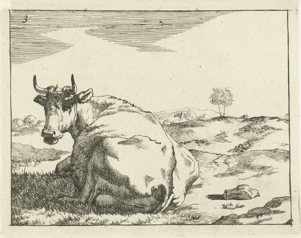 Lying Cow 3 Wall Art by Marcus de Bye - High-Resolution Digital Print