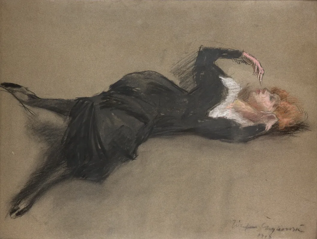 Lying Down Wall Art by Józef Czajkowski - High-Resolution Digital Print