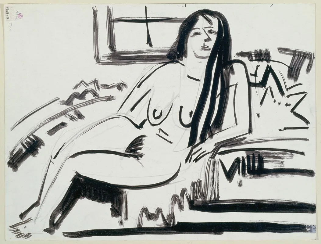 Lying Nude 12 Wall Art by Ernst Ludwig Kirchner - High-Resolution Digital Print