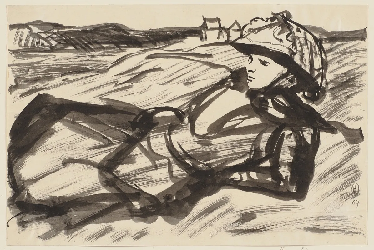 Lying Woman With Hat