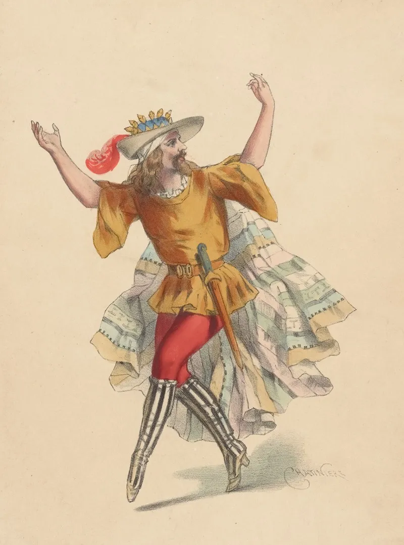 M Ajas Dans Jeanne Darc Role Du Roi Des Truands Ballet Wall Art by Antonin-Marie Chatinière - High-Resolution Digital Print