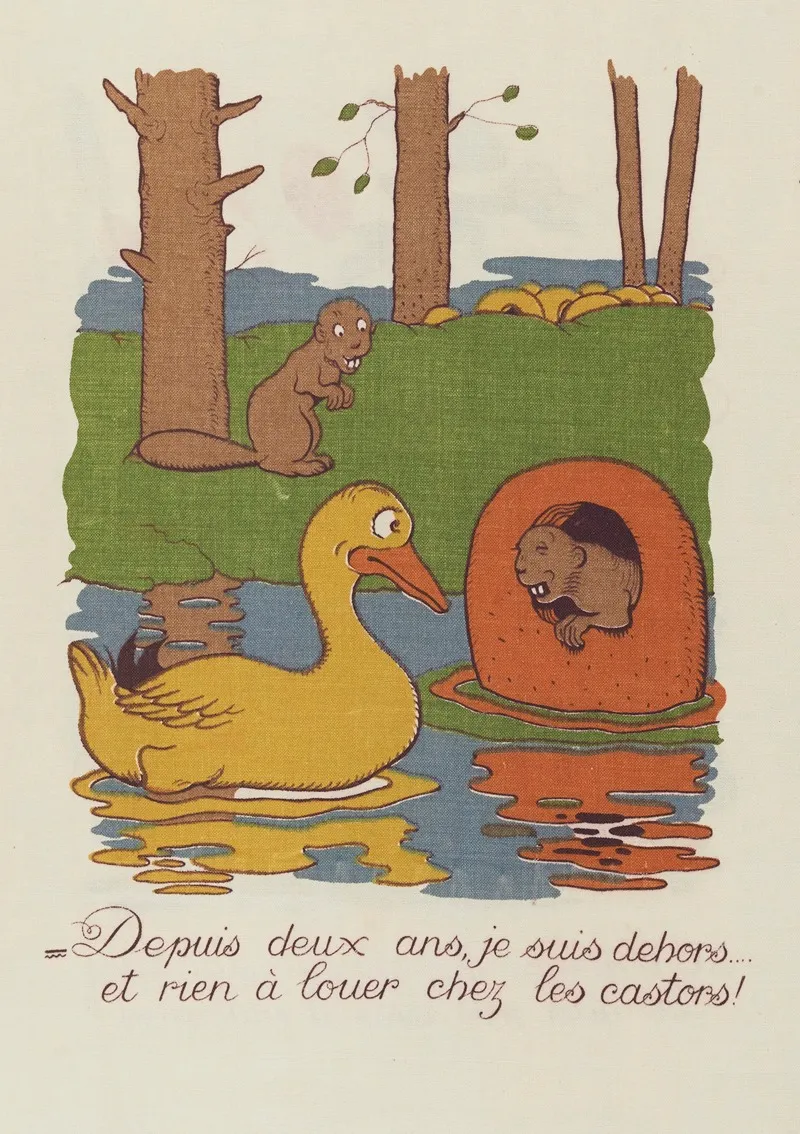 M Canard Cherche Une Maison Pl 05 Wall Art by Benjamin Rabier - High-Resolution Digital Print