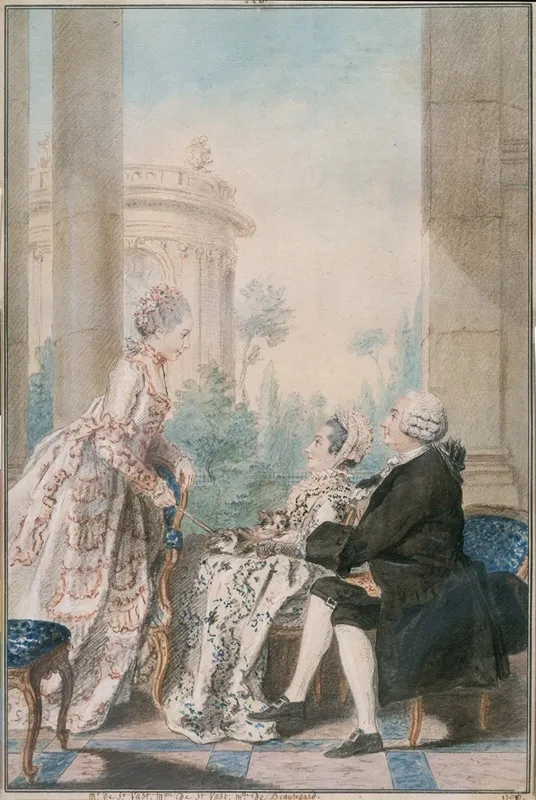 M Et Mme De Saint Wast Accueillant Mlle De Beauregard