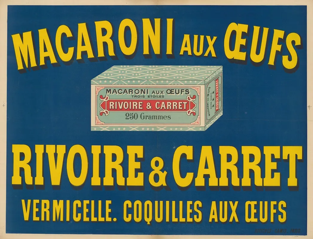 Macaroni Aux Oeufs Rivoire Carret Vermicelle Coquilles Aux Oeufs Wall Art by Imp. Camis - High-Resolution Digital Print