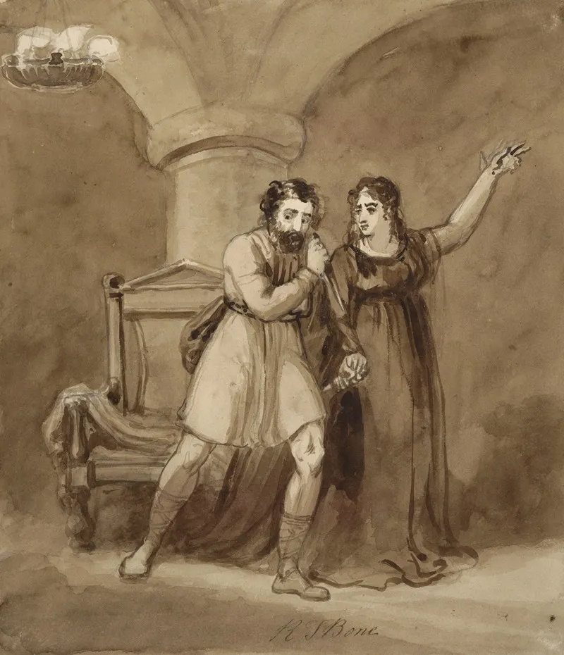 Macbeth And Lady Macbeth After The Murder Of Duncan Wall Art by Robert Trewick Bone - High-Resolution Digital Print