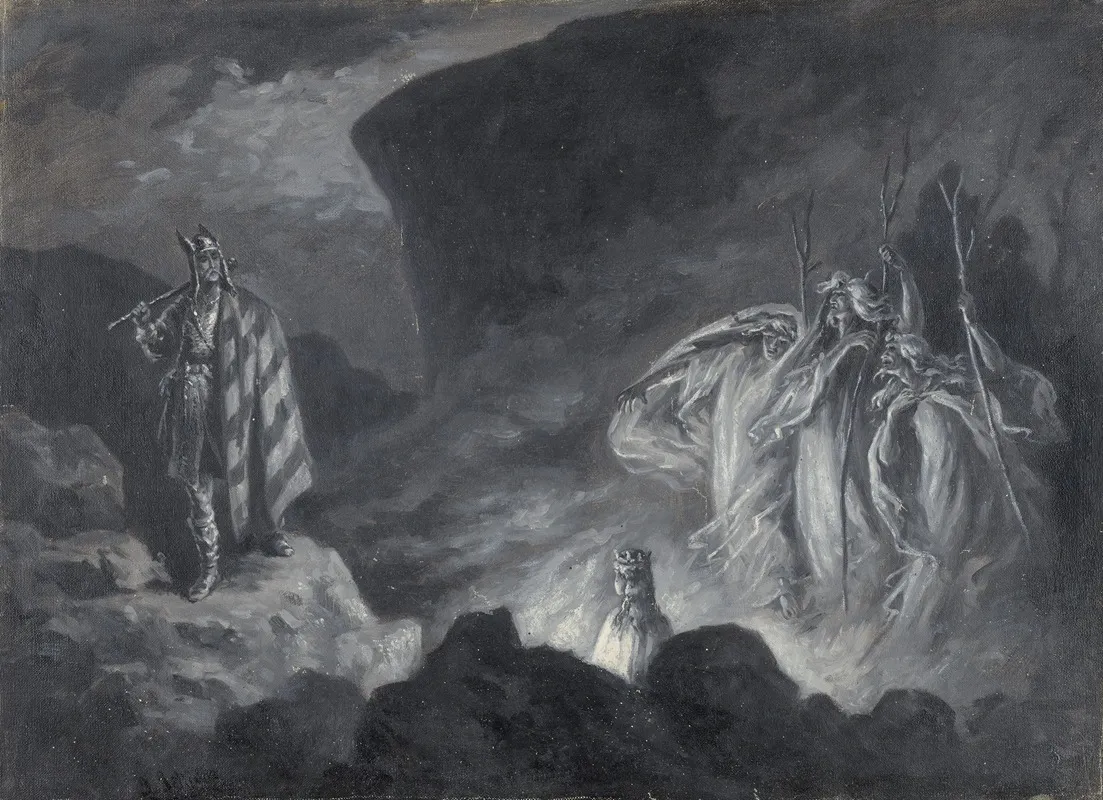 Macbeth And The Witches Act Iv Scene 1 Wall Art by John Jellicoe - High-Resolution Digital Print