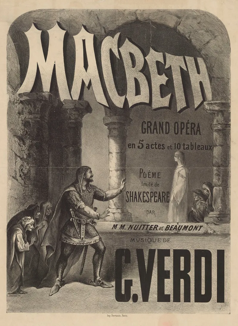 Macbeth Grand Opera En 5 Actes Et 10 Tableaux Wall Art by Antoine Barbizet - High-Resolution Digital Print