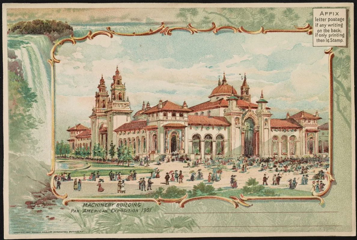 Machinery Building Pan American Exposition 1901 Wall Art by Gray Litho. Co - High-Resolution Digital Print