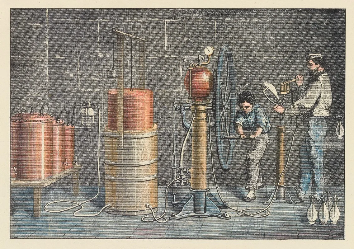 Machinery For Filling Bottles With Artificial Mineral Waters Wall Art by John Howard Appleton - High-Resolution Digital Print