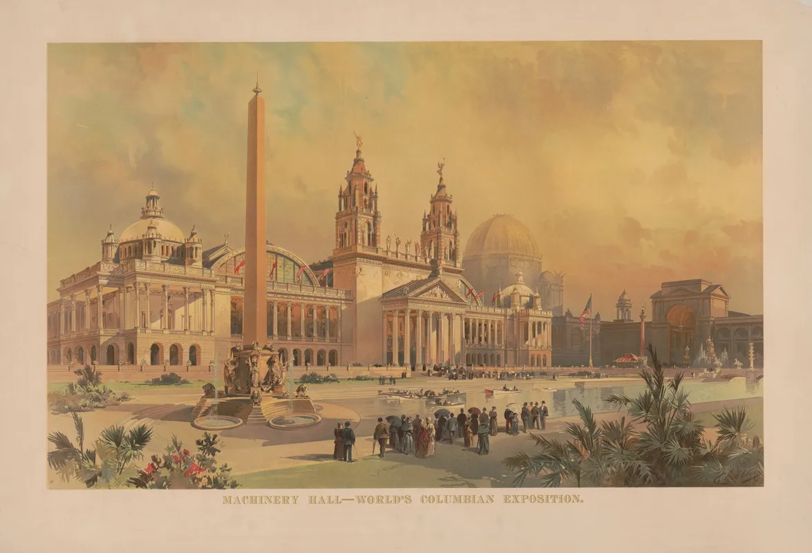 Machinery Hall Worlds Columbian Exposition Wall Art by Winters Art Litho. Co. - High-Resolution Digital Print