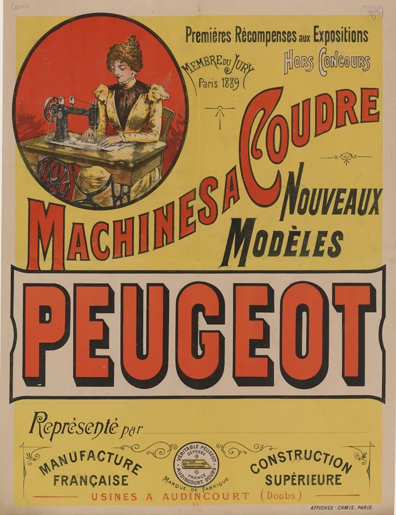Machines A Coudre Peugeot Nouveaux Modeles Wall Art by Imp. Camis - High-Resolution Digital Print