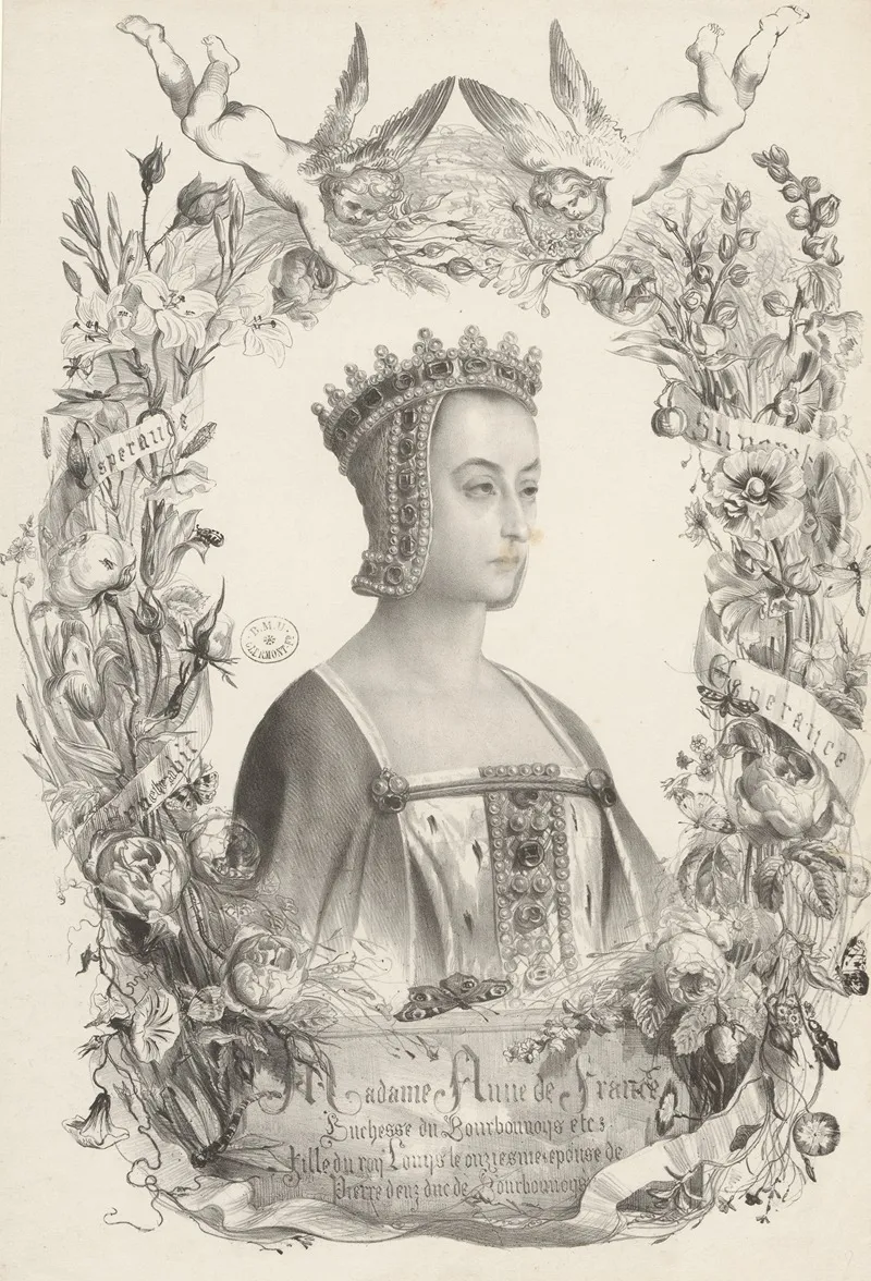 Madame Anne De France Duchesse De Bourbonnoys Wall Art by Jean Gigoux - High-Resolution Digital Print