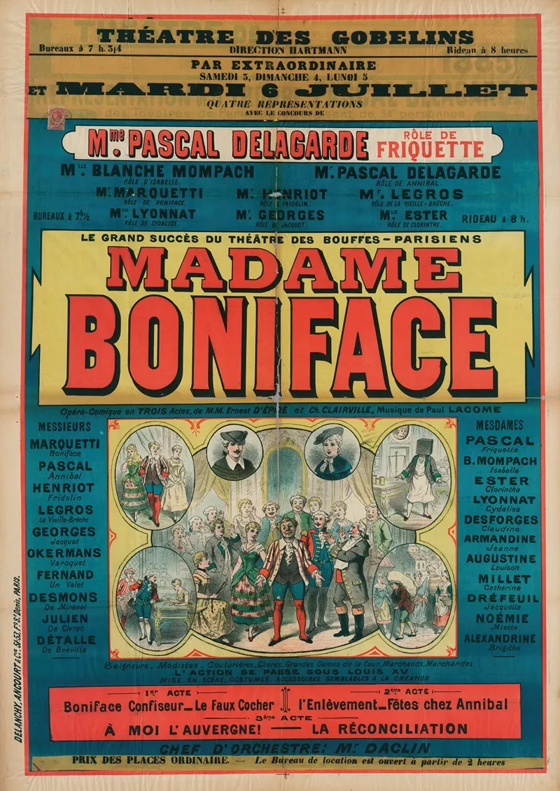 Madame Boniface Wall Art by Imp. Delanchy &amp; Cie - High-Resolution Digital Print
