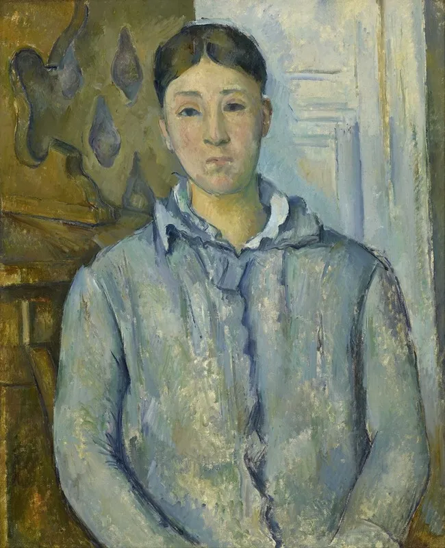 Madame Cezanne In Blue Wall Art by Paul Cézanne - Canvas Print