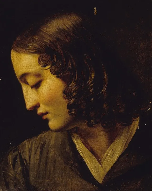 Madame Colin De Profil Wall Art by Alexandre Marie Colin - High-Resolution Digital Print