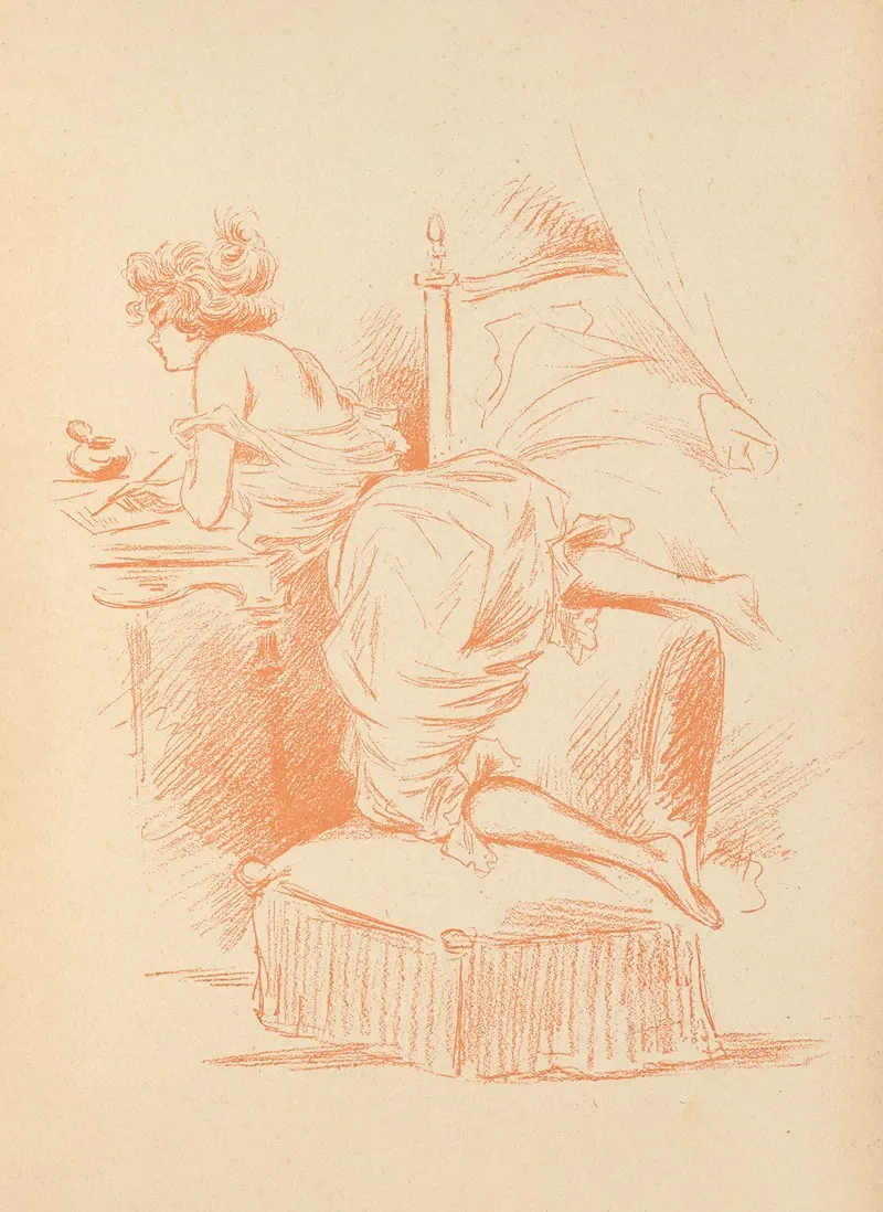 Madame Ecrit Wall Art by Henri Boutet - High-Resolution Digital Print