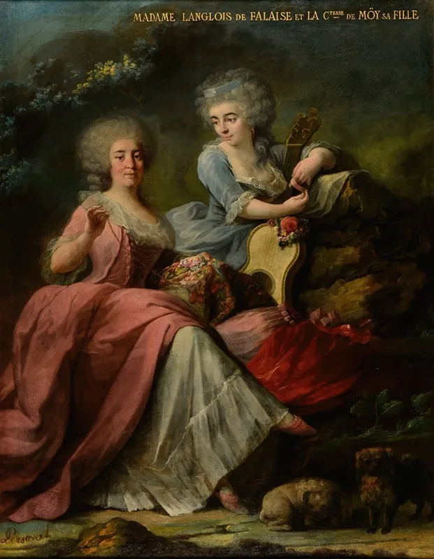 Madame Langlois De Falaise Et Sa Fille La Comtesse De Moy De Sons Wall Art by Nicolas Perseval - High-Resolution Digital Print