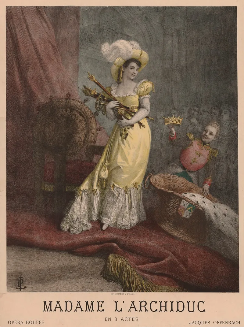 Madame Larchiduc Wall Art by Imp. Lemercier &amp; Cie - High-Resolution Digital Print
