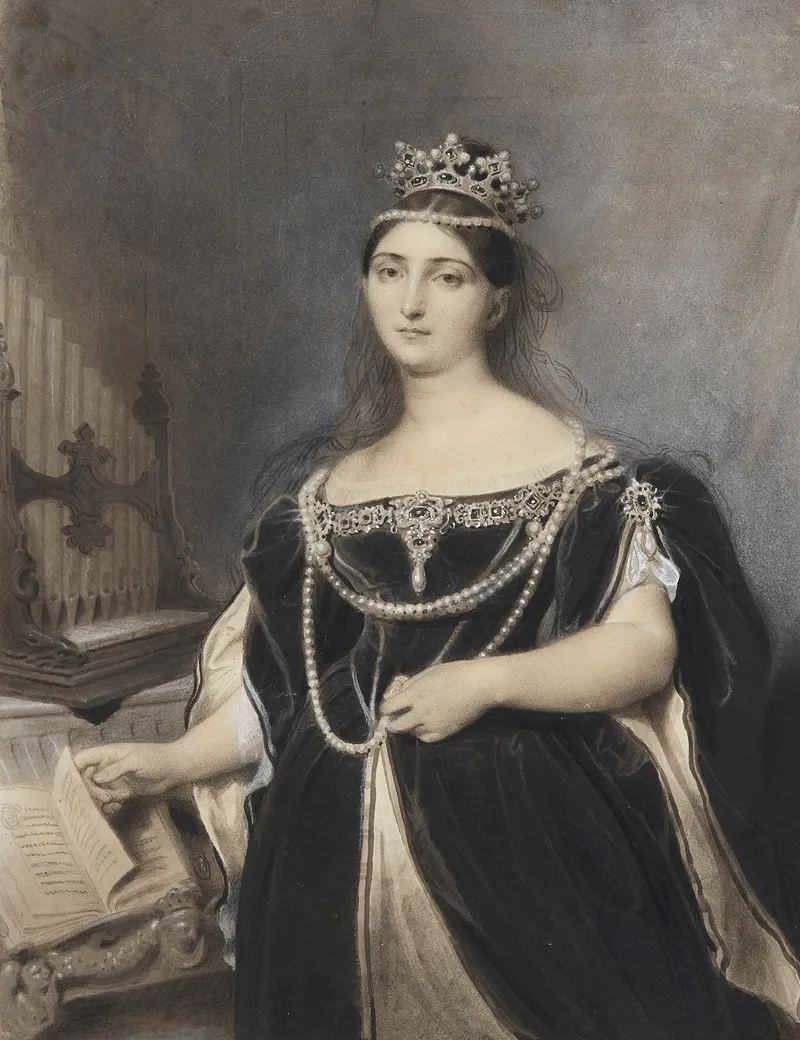 Madame Pasta Dans Le Role Danna Bolena Wall Art by Louis-Pierre Henriquel-Dupont - High-Resolution Digital Print