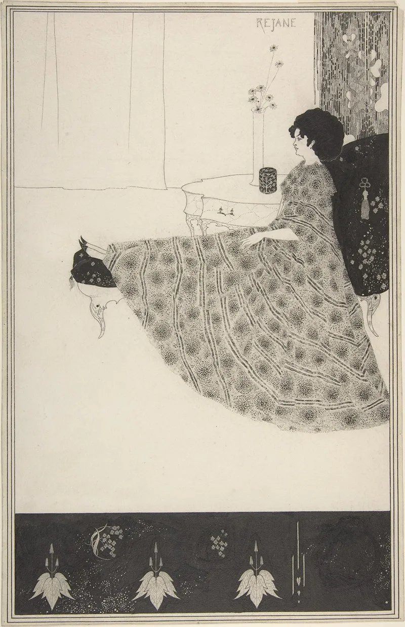 Madame Rejane Wall Art by Aubrey Vincent Beardsley - High-Resolution Digital Print