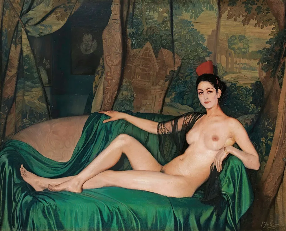 Madame Souty Reclinada En Un Sofa