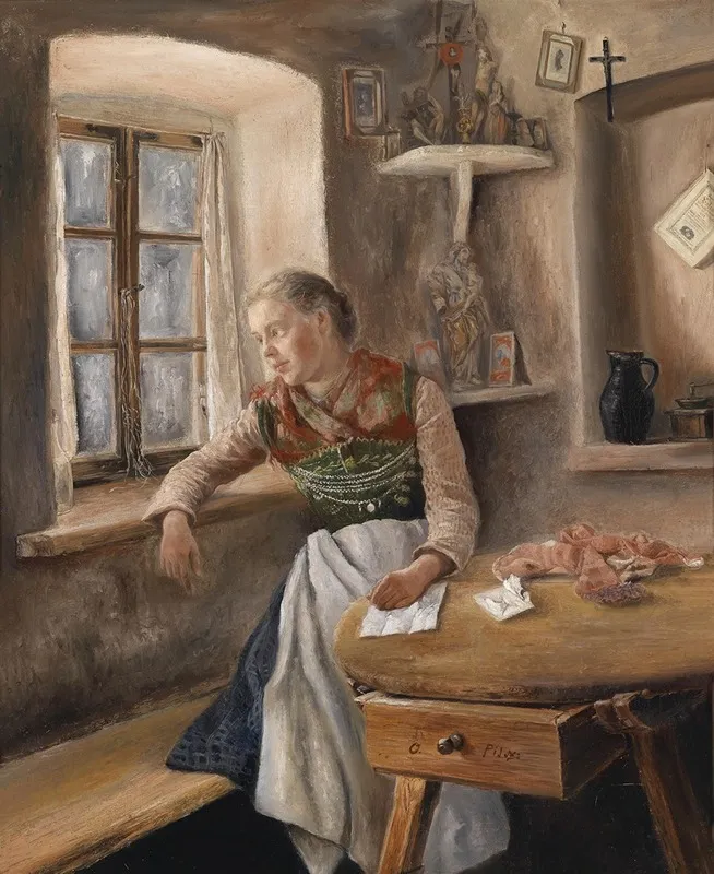 Madchen Am Fenster Wall Art by Otto Piltz - High-Resolution Digital Print