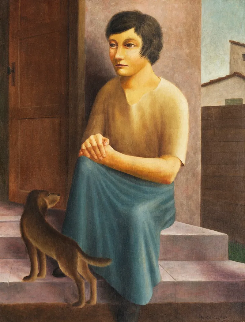 Madchen Mit Hund Wall Art by Georg Schrimpf - High-Resolution Digital Print