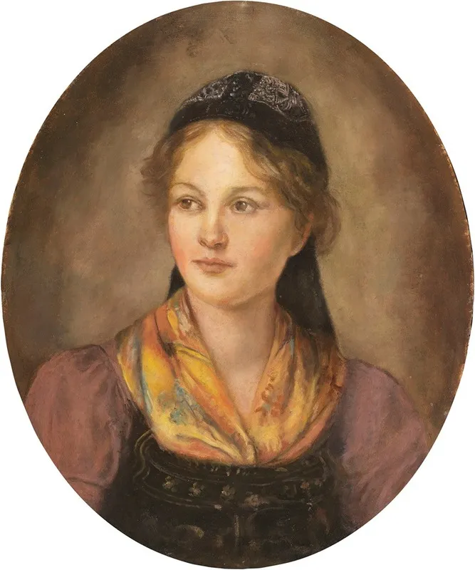 Madchenportrat 3 Wall Art by Franz von Defregger - High-Resolution Digital Print
