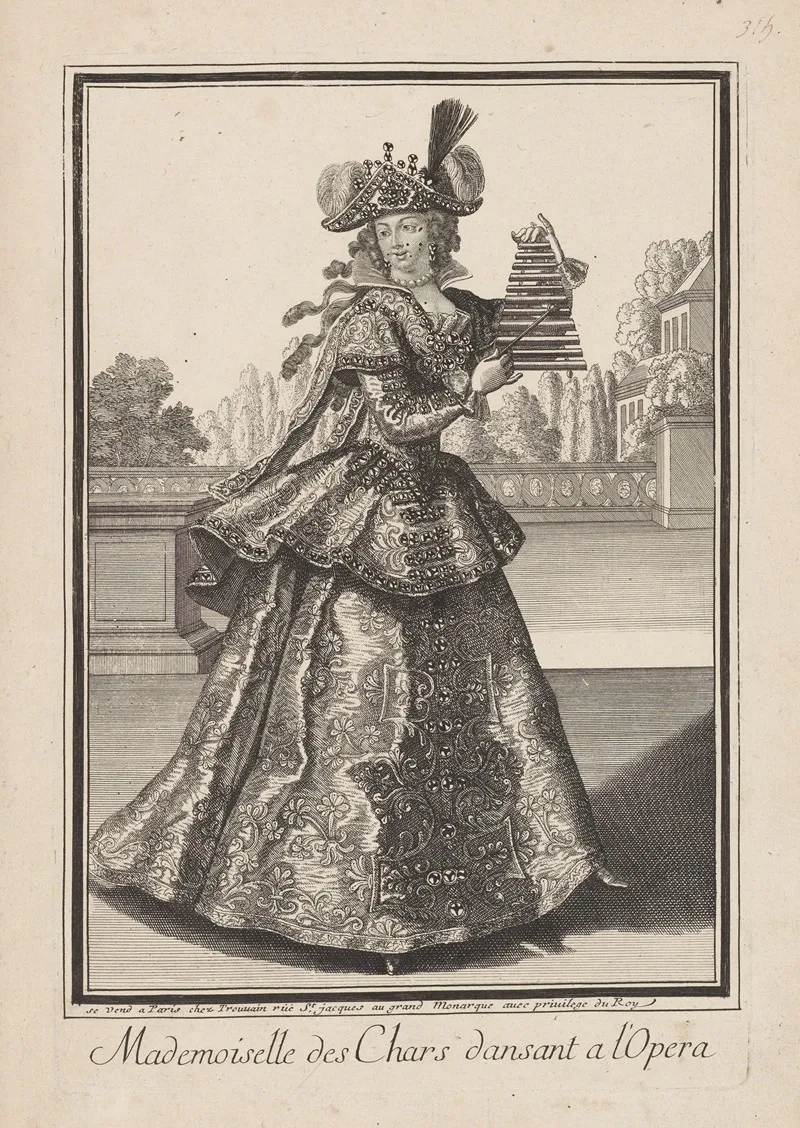 Mademoiselle Des Chars Dansant A Lopera Wall Art by Jean Bérain - High-Resolution Digital Print