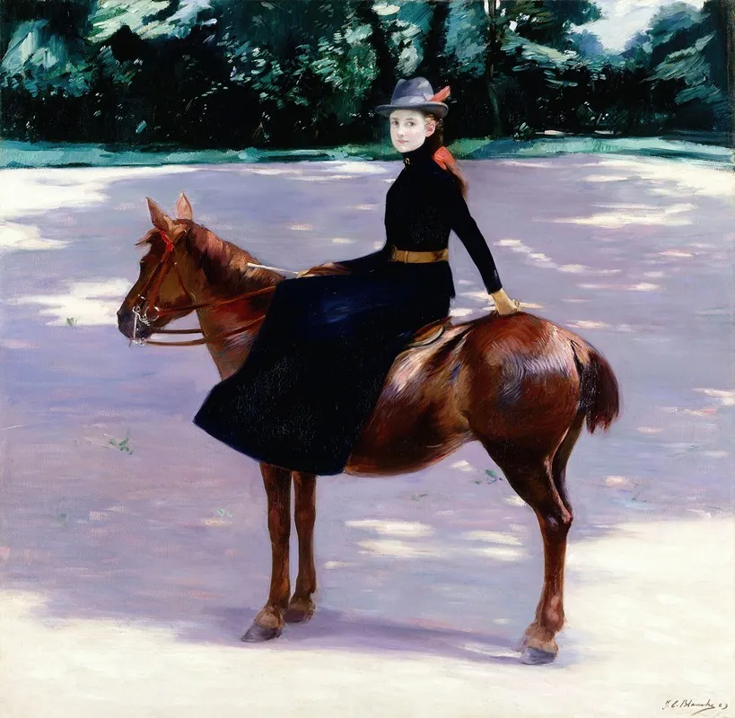 Mademoiselle Meuriot Sur Son Poney