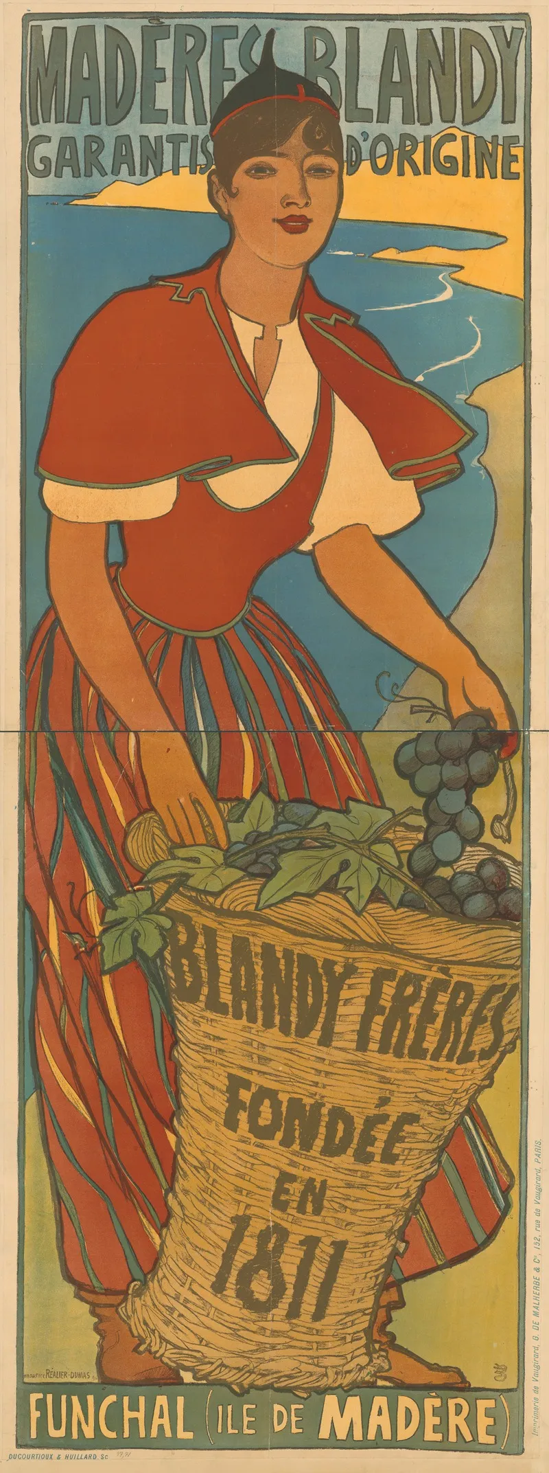 Maderes Blandy Garantis Dorigine Funchal Ile De Madere Wall Art by Maurice Réalier-Dumas - High-Resolution Digital Print