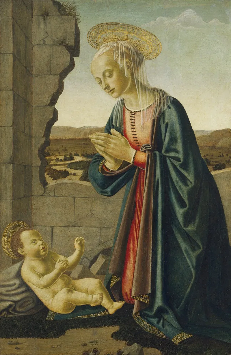 Madonna Adoring The Christ Child